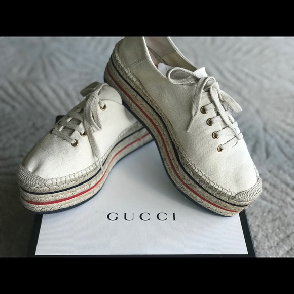 Gucci canvas platform espadrilles - NIB - 40EU - Picture 3 of 11